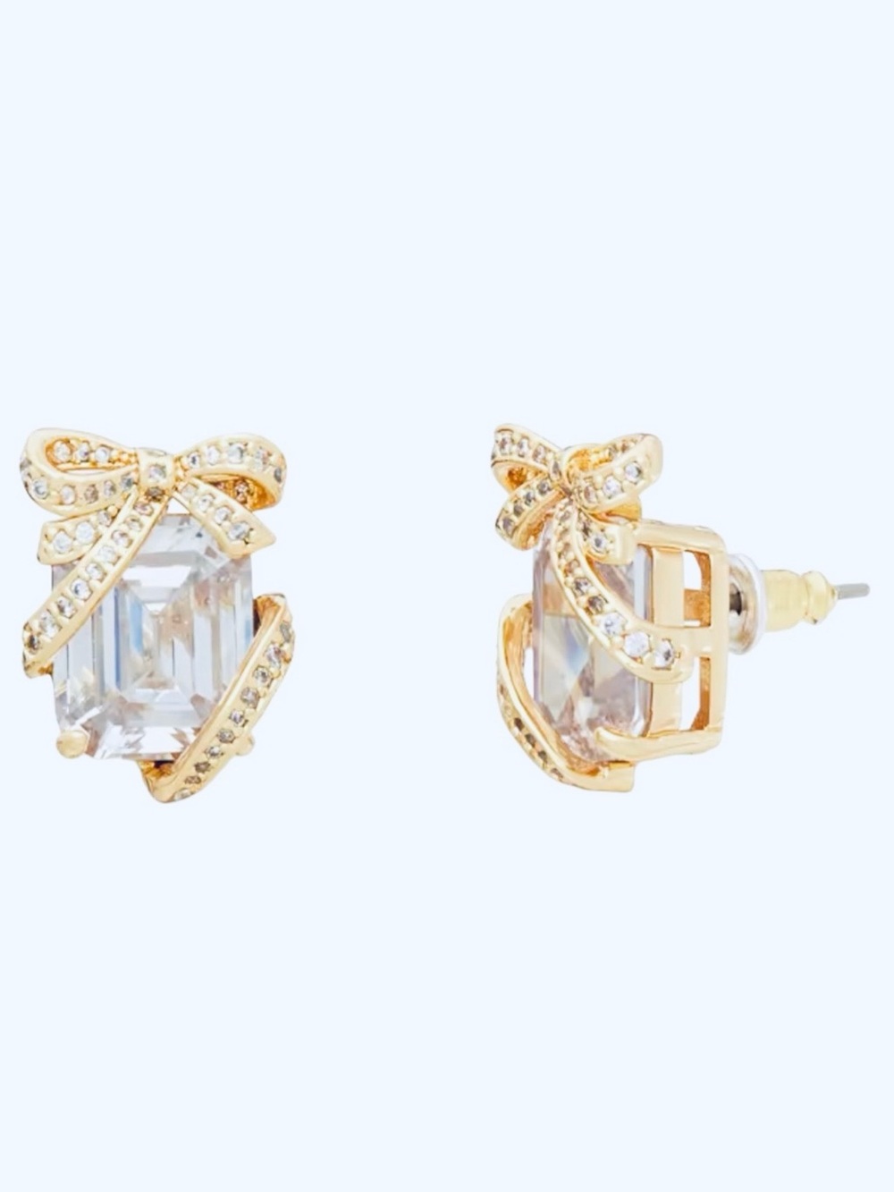 KATE SPADE ♠️ New York 🎁 PAVE PRESENT 🎁 CUBIC ZIRCONIA STUD EARRINGS 🌟NWT🌟
